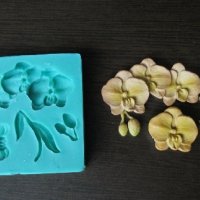 Клонче Орхидея силиконов молд форма украса торта фондан гипс бисквитки и др, снимка 1 - Форми - 29569190