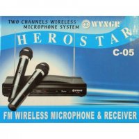 Безжична тонколона BS12 BLUETOOTH + 2 броя безжични микрофони WVNGR C-05 HEROSTAR, снимка 2 - Аудиосистеми - 30630381