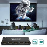 4K UHD 3D HDMI сплитер, 1 вход - 4 изхода,HDCP1.4, PS4,XBOX,PC, HS 104 BK, снимка 4 - Стойки, 3D очила, аксесоари - 40517129