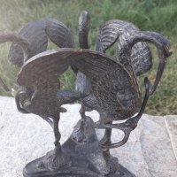Бронзова статуетка на птици жерави, снимка 2 - Декорация за дома - 30147047