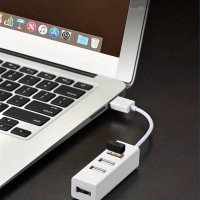 Мини USB хъб с 4 порта, снимка 1 - Кабели и адаптери - 44481897