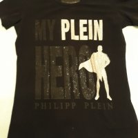 PHILIPP PLEIN - маркова тениска оригинална с камъни , изключително стегната хубава материя, черна , снимка 4 - Тениски - 37467232