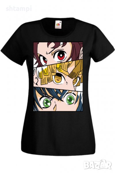 Дамска тениска Аниме Манга Demon Slayer Trio,Анимация,игра,Празник,Повод., снимка 1