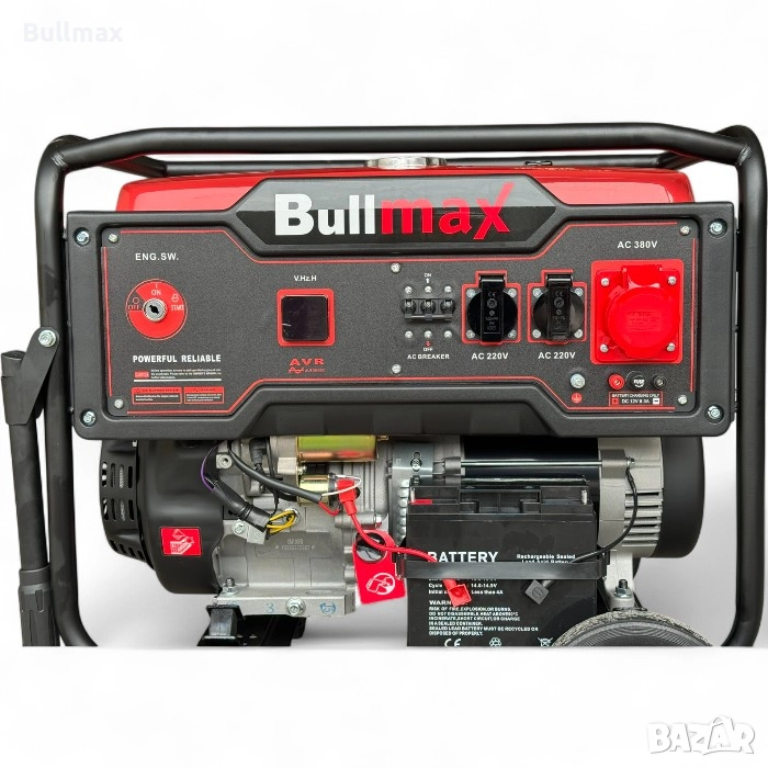  Трифазен бензинов генератор за ток Bullmax 7000B3, 7.0kW, Преносим, 16HP, AVR, 4-тактов, снимка 1