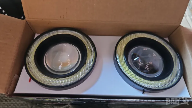 Универсални фарове за мъгла с рингове тип ангелски очи., снимка 1