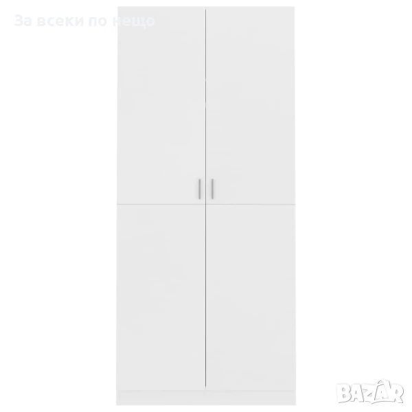 Гардероб, бял, 90x52x200 см, ПДЧ Код P893, снимка 1