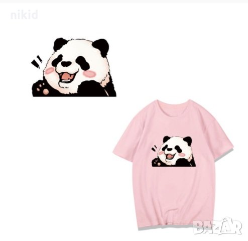 Глава Панда щампа термо апликация картинка за дреха блуза чанта, снимка 1