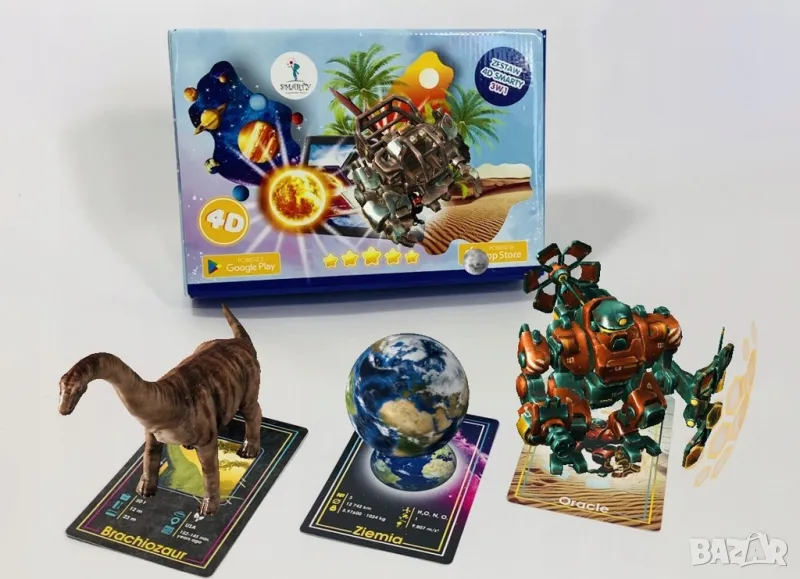 Интерактивни карти 4D    ДИНОЗАВРИ ПЛАНЕТИ РОБОТИ , снимка 1