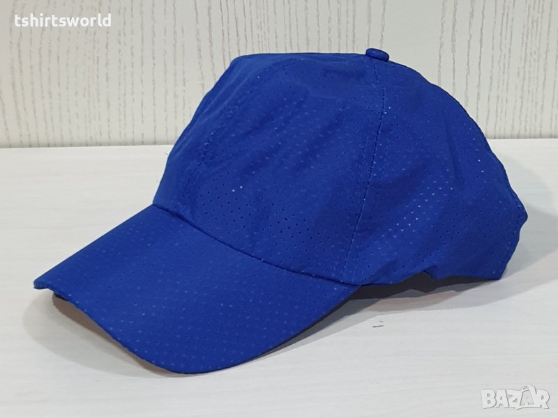 Нова изчистена дишаща шапка с козирка в син цвят, шушляк, снимка 1