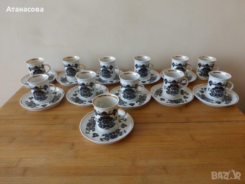 Сервиз за кафе български прозрачен порцелан 1970 г, снимка 1