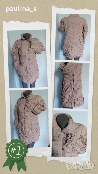 Топло яке тип парка с вата и вертикални ластици "bpc selection" , снимка 1
