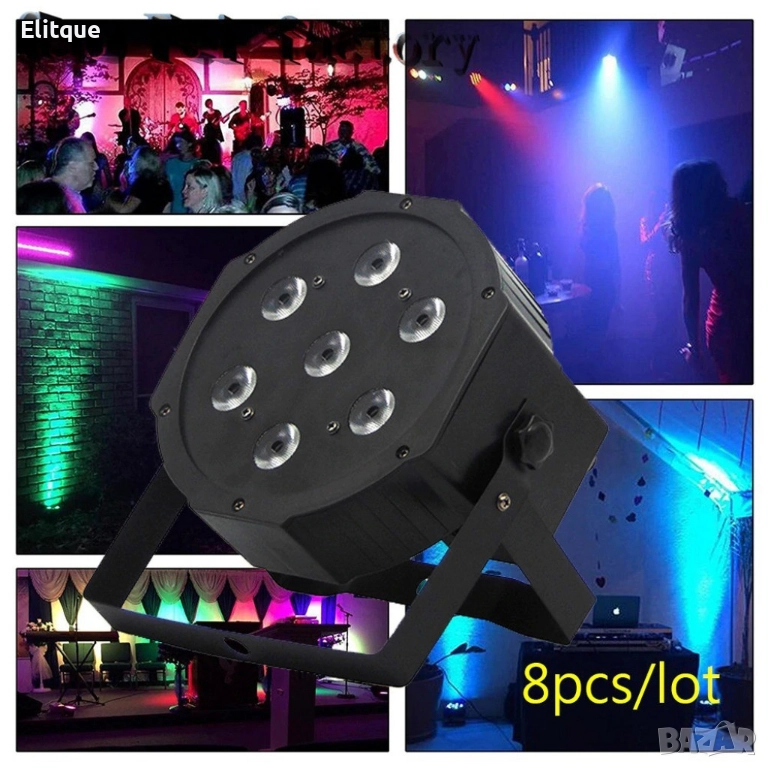 Мини прожектор за сцена и парти с 7 LED светлини TV481, снимка 1