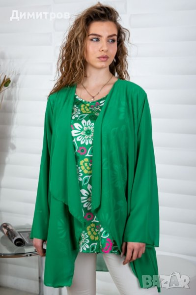 Макси блуза на цветя с наметка  2XL,3XL,4XL , снимка 1