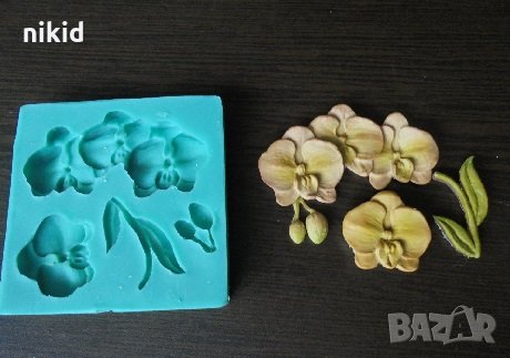 Клонче Орхидея силиконов молд форма украса торта фондан гипс бисквитки и др, снимка 1
