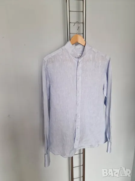Страхотна мъжка ленена риза MINERA   размер S, 100% лен , , снимка 1