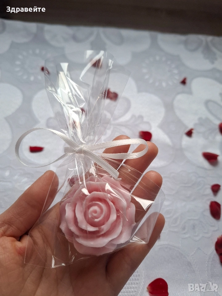 Глицеринов сапун "Розичка" с аромат на роза и ванилия + подарък , снимка 1