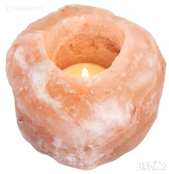 Свещник от хималайска сол , снимка 1