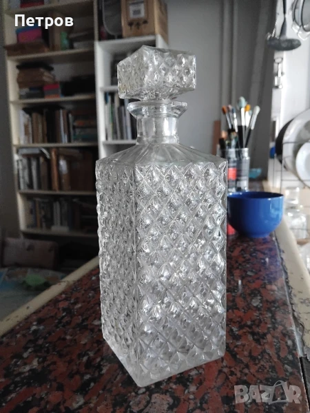 Класически стъклен декантер (графин), снимка 1