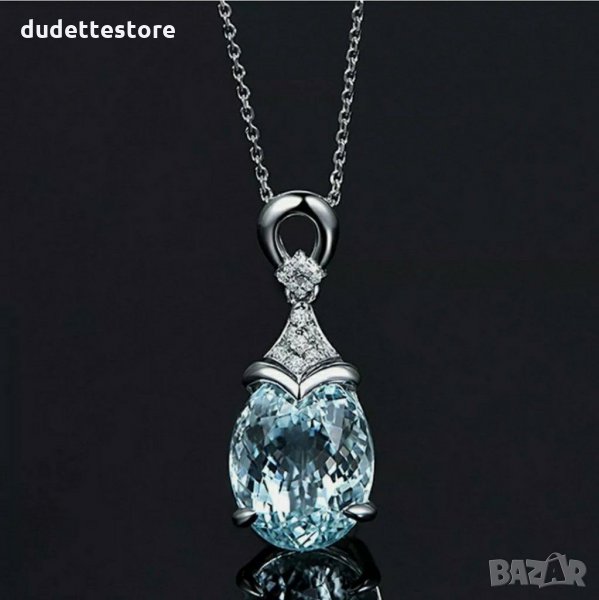 Сребърна висулка с аквамарин , снимка 1