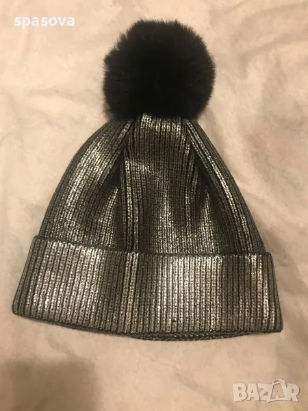 Намалена! Дамска шапка металик сребро, снимка 1