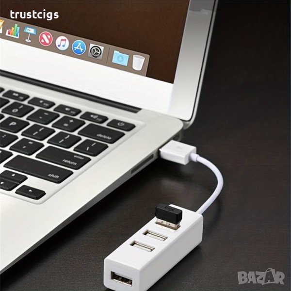 Мини USB хъб с 4 порта, снимка 1