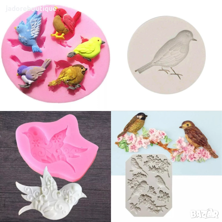 Силиконов молд птички/ птици различни видове, снимка 1