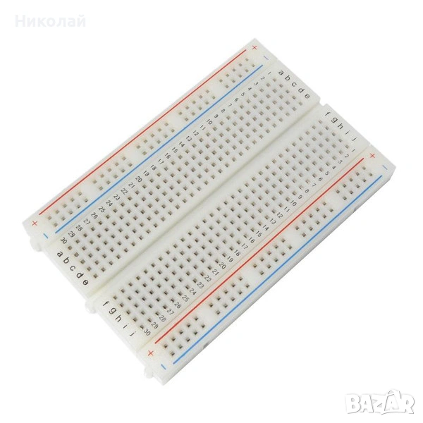 Макетна платка (Breadboard) за прототипиране – 400 гнезда, самозалепваща, снимка 1