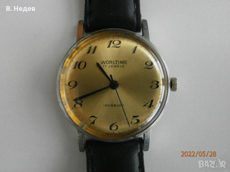 WORLTIME, 17 jewels, incabloc, swiss made, снимка 1