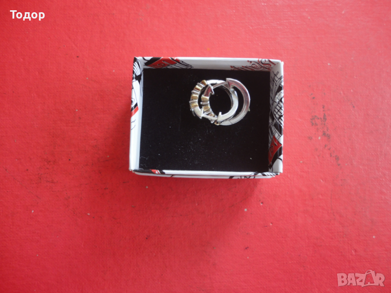 Страхотни сребърни обеци обици с камъни и позлата  2, снимка 1