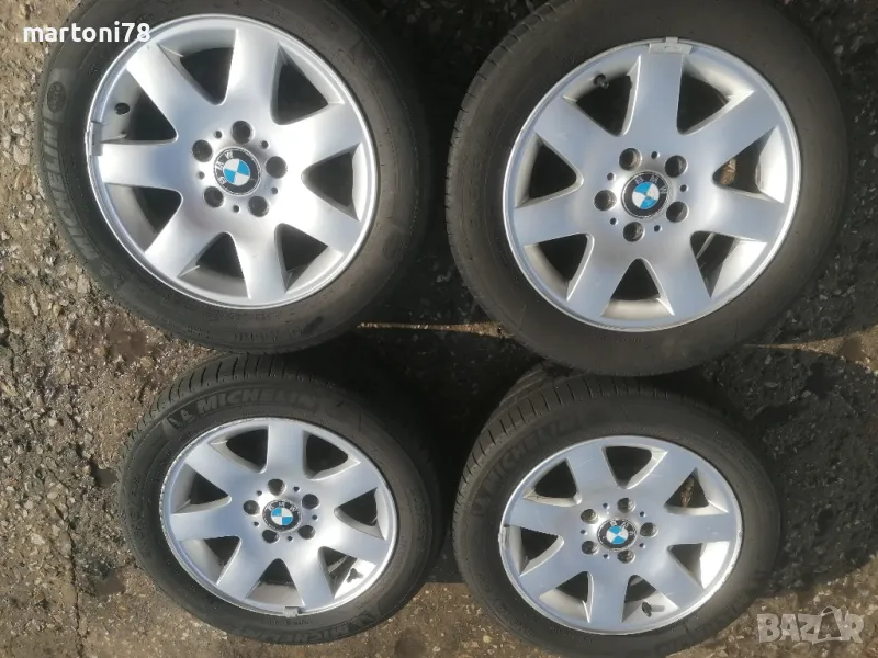 Комплект оригинални алуминиеви джанти за BMW 16 цола с летни гуми. , снимка 1