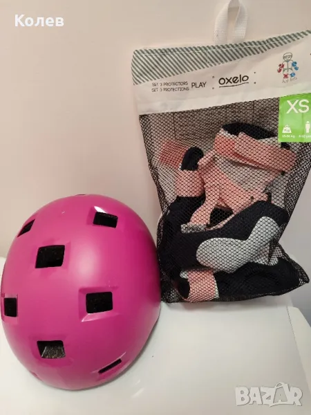 Детска каска и протектори за ролери, тротинетки, скейтборд, велосипед.
Размер S (52-54 см)
, снимка 1