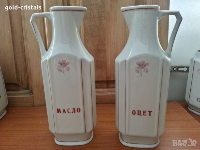 Стар български порцелан сервиз буркани , снимка 1