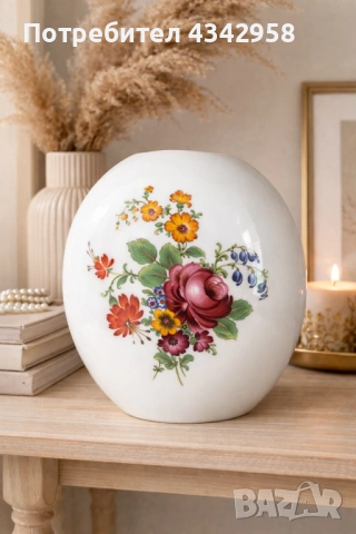 Винтидж порцеланова ваза Scherzer Bavaria.1950-1970г.