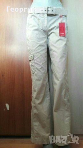 Два чисто нови бежови  панталони  - карго „S`Oliver”🍀👖S/М и L/ XLр-р🍀👖арт.559, снимка 1 - Панталони - 29465707