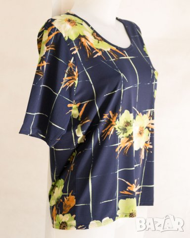 Дамска черна блуза с принт марка Cesy Fashion - 2XL, снимка 3 - Тениски - 38435383