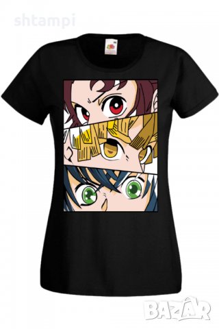 Дамска тениска Аниме Манга Demon Slayer Trio,Анимация,игра,Празник,Повод.