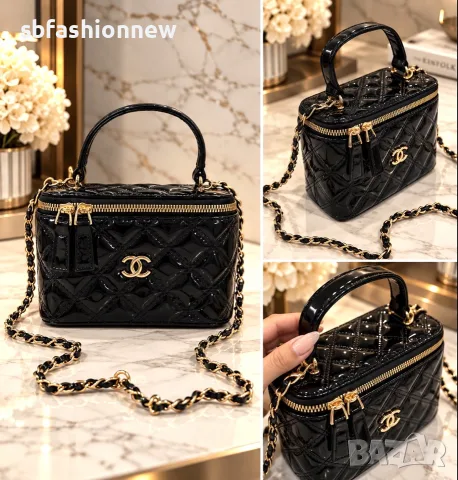 Chanel налична  чанта в черно бежово, снимка 3 - Чанти - 56226712