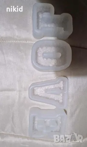 LOVE L O V E букви буква от рози надпис текст силиконов молд форма фондан гипс шоколад смола свещ , снимка 9 - Форми - 49092762