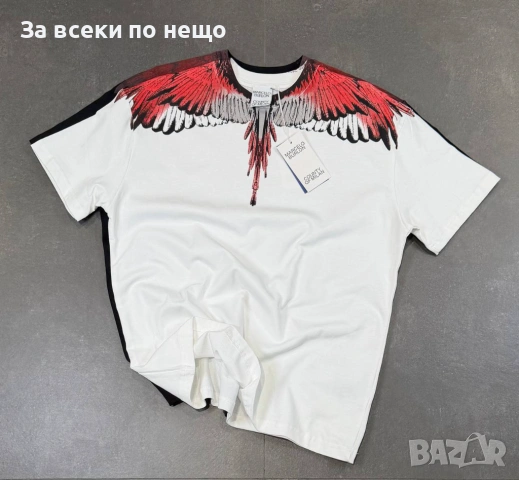 Marcelo Burlon Мъжка Бяла Тениска👕Мъжка Блуза С Къс Ръкав В Бял Цвят Код Mens P.261
