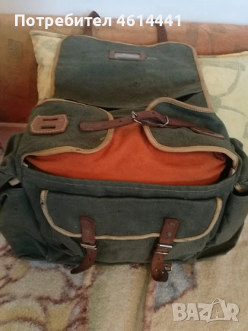  ЛОВНА ЧАНТА раница  40х50 см БРЕЗЕНТ ПОЧТИ НОВА, снимка 5 - Екипировка - 52119872