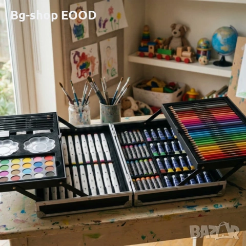 Комплект за рисуване Nassau - 132 части, в метално куфарче, снимка 3 - Рисуване и оцветяване - 53927138