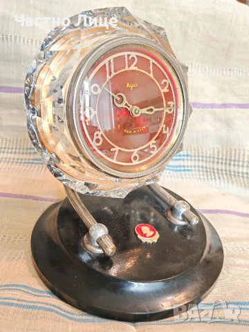 Супер Рядък Руски Соц СССР Партиен Кристален Настолен Часовник Маяк Majak, снимка 2 - Антикварни и старинни предмети - 51204979