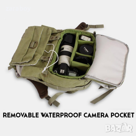 Нова раница за DSLR фотоапарат, обективи и лаптоп CAREELL C003, снимка 4 - Чанти, стативи, аксесоари - 36559535