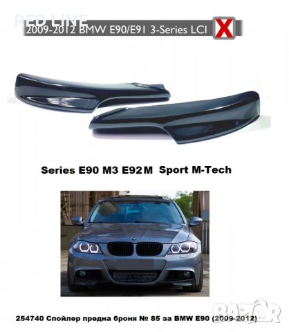 Спойлер(сплитери) за предна броня за BMW e90 LCI фейслифт (2009-2012г)