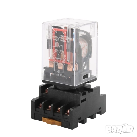 Реле AC 230V с 11 пинов цокъл MK-3P, снимка 4 - Друга електроника - 52203085