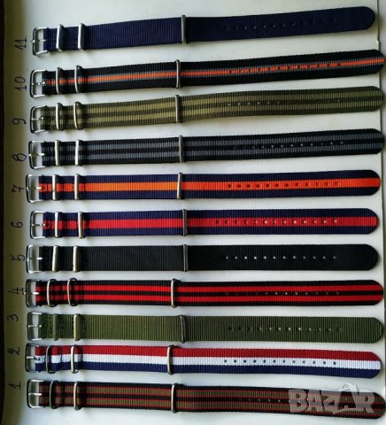 Текстилни каишки 18мм NATO, снимка 3 - Каишки за часовници - 34965493