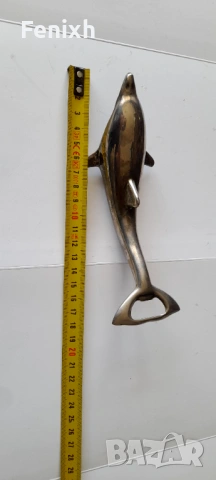 Старина посребрена отварачка Делфин, снимка 2 - Антикварни и старинни предмети - 54189062