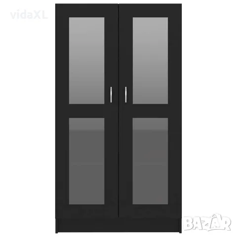 vidaXL Шкаф витрина, черен, 82,5x30,5x150 см, инженерно дърво, снимка 5 - Секции и витрини - 56147848