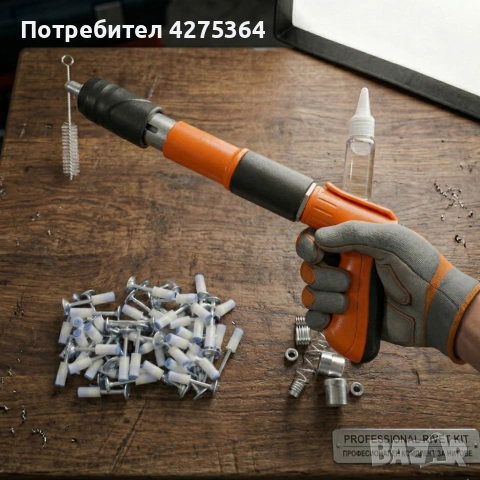 Професионален пистолет за забиване на пирони + 50 броя пирона, снимка 2 - Други инструменти - 54057392