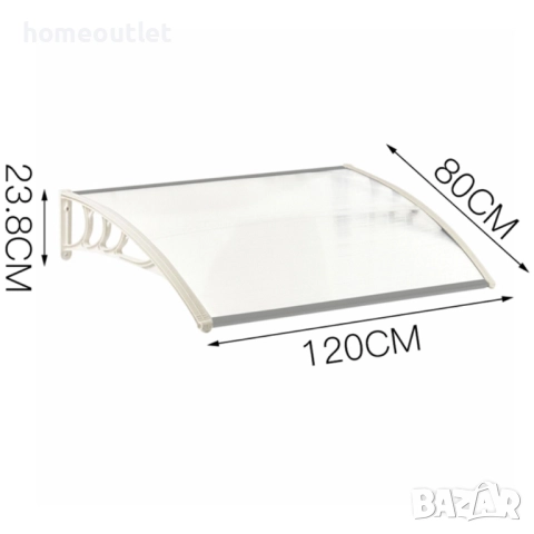 ПРОМОЦИЯ Навес за врата и прозорец 1.2 м – бял, устойчив на атмосферни влияния PM0571-DE11, снимка 4 - Градински мебели, декорация  - 52720037